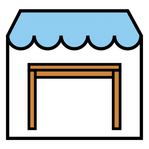 Pictograma de tienda de muebles para niños con TEA