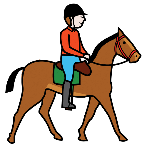 Pictograma de montar a caballo para niños con autismo y TEA