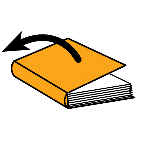 Pictograma de abrir el libro para niños con TEA