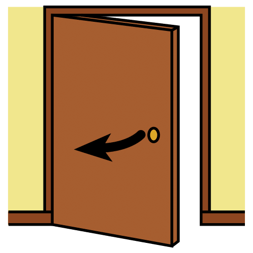Pictograma de abrir la puerta para niños con TEA