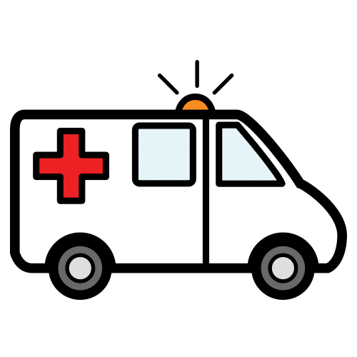 Pictograma de ambulancia para niños con TEA