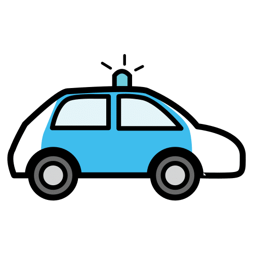 Pictograma de coche de policía para niños con autismo y TEA