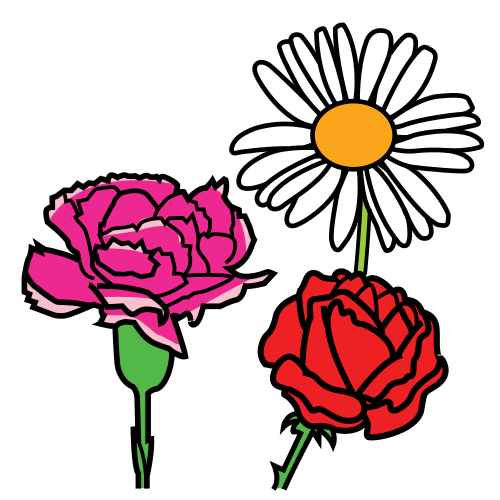 Pictograma de flores para niños con autismo y TEA