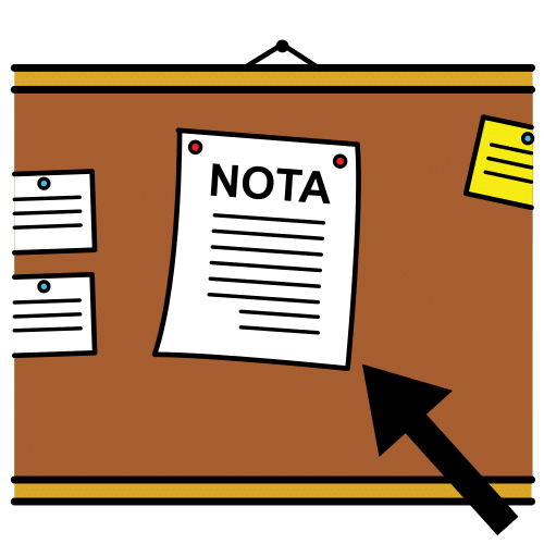 Pictograma de nota para niños con TEA