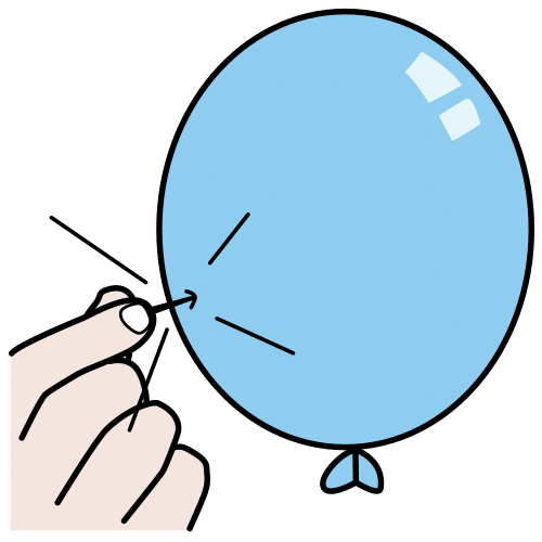 Pictograma de pinchar el globo para niños con autismo y TEA