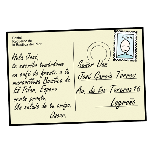Pictograma de postal para niños con TEA