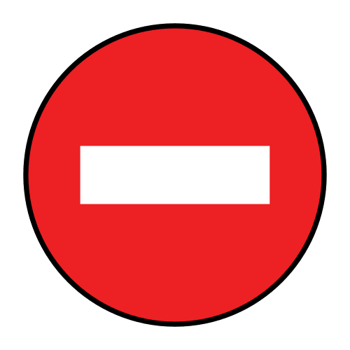 Pictograma de dirección prohibida para niños con TEA