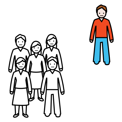 Pictograma de solitario para niños con autismo y TEA