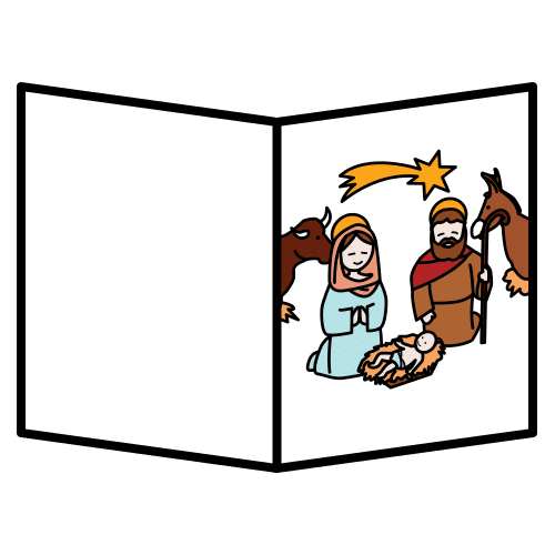 Pictograma de tarjeta de Navidad para niños con autismo y TEA