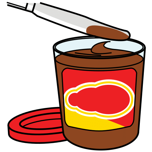 Pictograma de crema de cacao para niños con autismo y TEA
