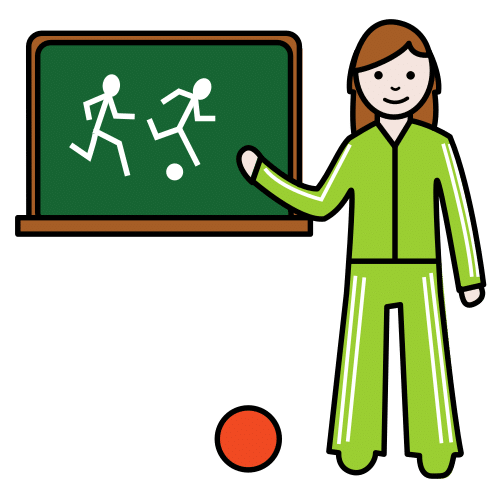 Pictograma de profesora de educación física para niños con TEA