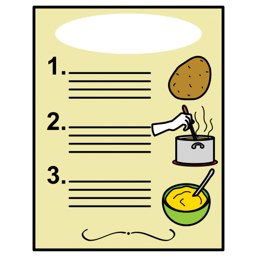 Pictograma de receta para niños con TEA