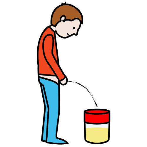 Pictograma de análisis de orina para niños con TEA