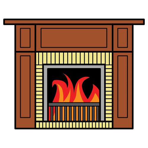 Pictograma de chimenea para niños con autismo y TEA