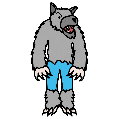 Pictograma de hombre lobo para niños con TEA
