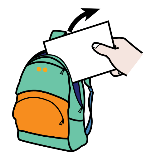 Pictograma de sacar de la mochila  para niños con autismo y TEA