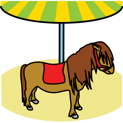 Pictograma de carrusel de ponis para niños con TEA