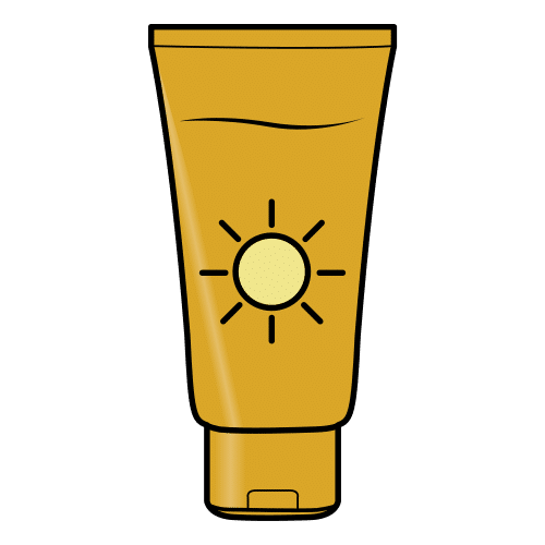 Pictograma de bronceador para niños con TEA