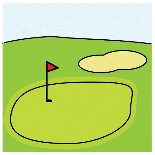 Pictograma de campo de golf para niños con autismo y TEA