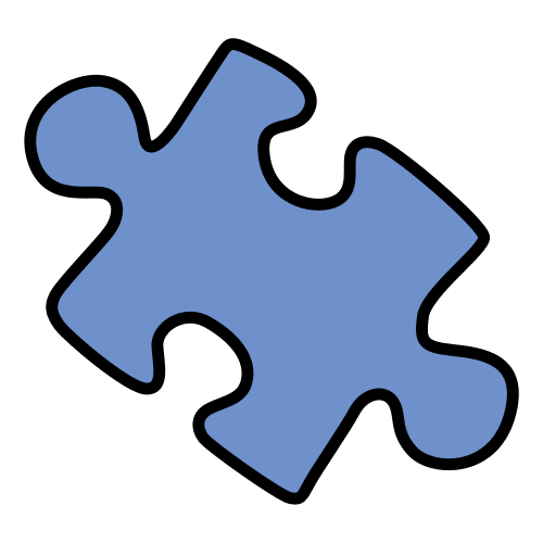 Pictograma de ficha de puzzle para niños con TEA