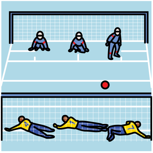 Pictograma de goalball para niños con TEA
