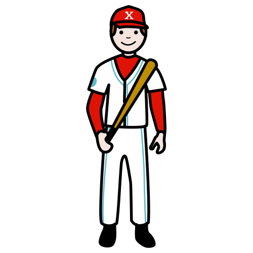 Pictograma de jugador de béisbol para niños con autismo y TEA