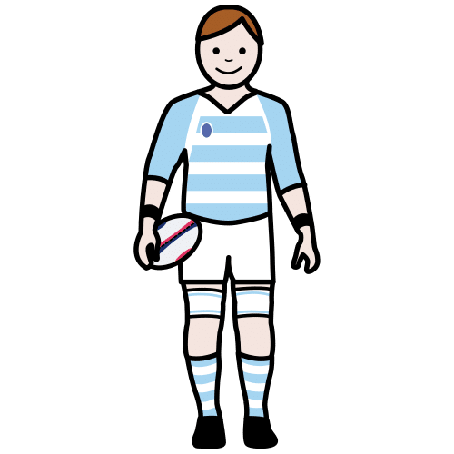 Pictograma de jugador de rugby para niños con autismo y TEA