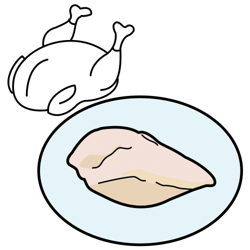 Pictograma de pechuga de pollo para niños con TEA