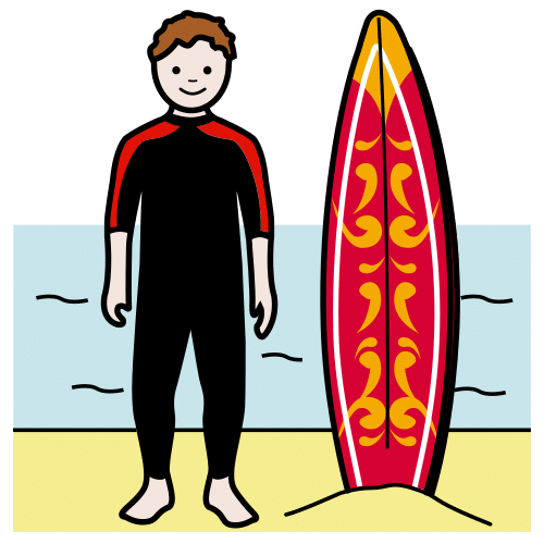 Pictograma de surfista para niños con autismo y TEA