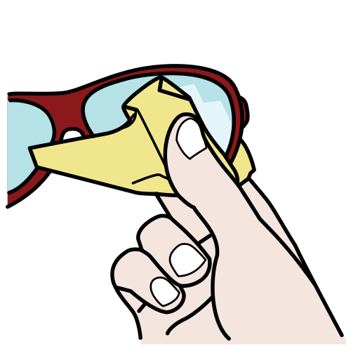 Pictograma de limpiar las gafas para niños con autismo y TEA