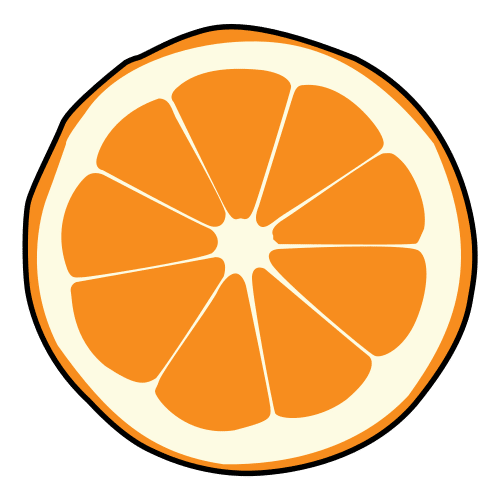 Pictograma de rodaja de naranja para niños con autismo y TEA