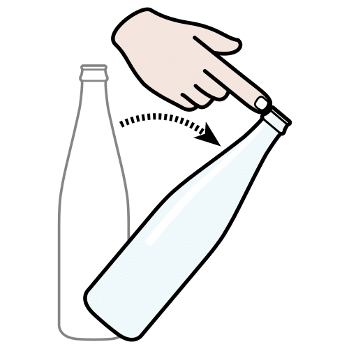 Pictograma de inclinar la botella para niños con autismo y TEA