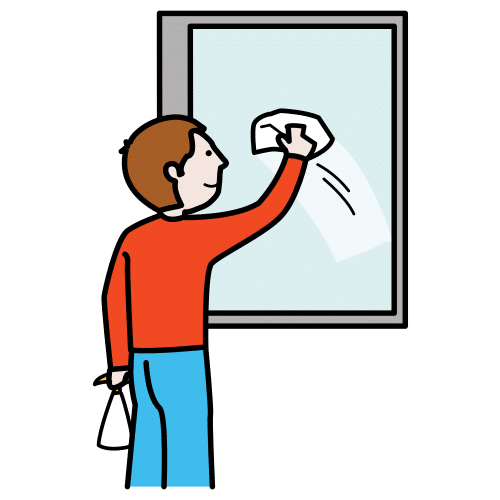 Pictograma de limpiar la ventana para niños con TEA