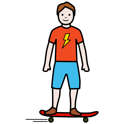 Pictograma de patinador para niños con autismo y TEA