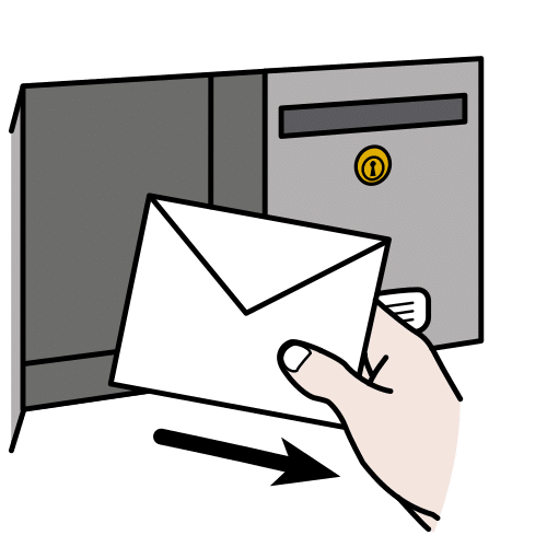 Pictograma de recoger el correo para niños con autismo y TEA