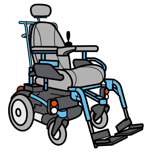 Pictograma de silla de ruedas para niños con autismo y TEA