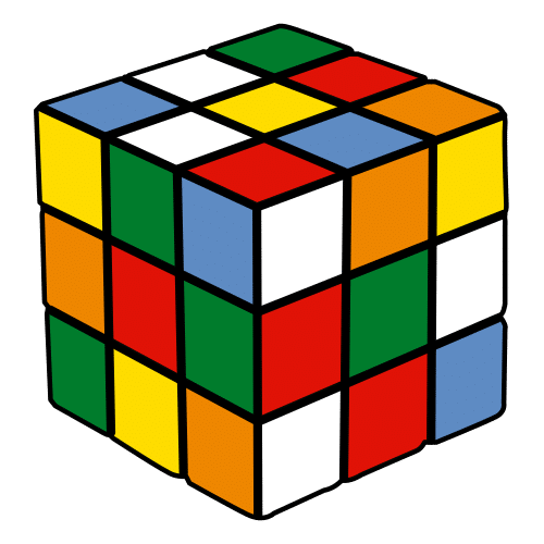 Pictograma de cubo de rubik para niños con autismo y TEA