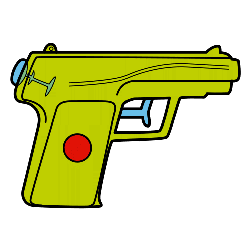 Pictograma de pistola de agua para niños con autismo y TEA