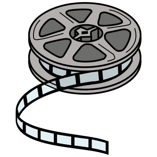 Pictograma de rollo de película para niños con autismo y TEA