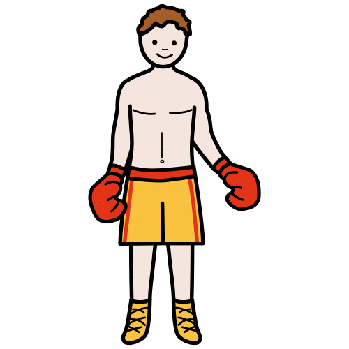 Pictograma de boxeador para niños con autismo y TEA